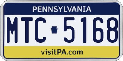 PA license plate MTC5168