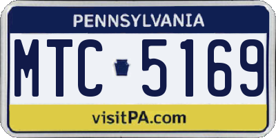 PA license plate MTC5169