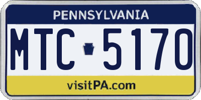 PA license plate MTC5170