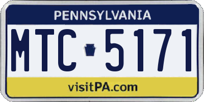 PA license plate MTC5171