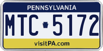 PA license plate MTC5172