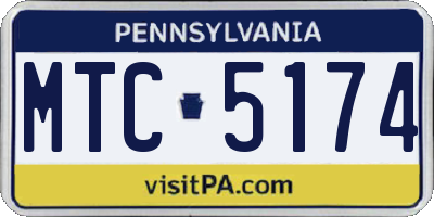 PA license plate MTC5174