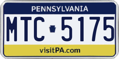 PA license plate MTC5175
