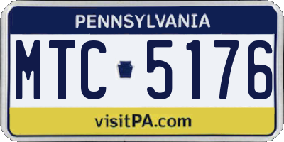 PA license plate MTC5176