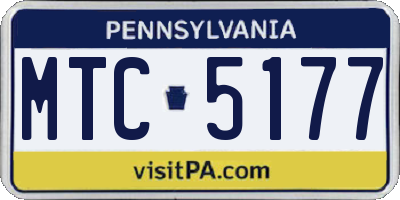 PA license plate MTC5177