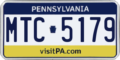 PA license plate MTC5179