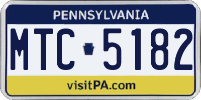 PA license plate MTC5182
