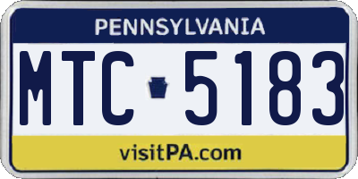 PA license plate MTC5183