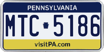 PA license plate MTC5186