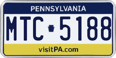 PA license plate MTC5188