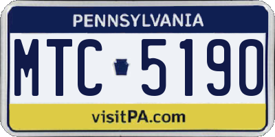 PA license plate MTC5190