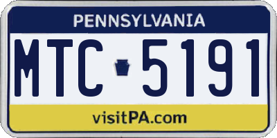 PA license plate MTC5191