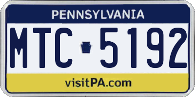 PA license plate MTC5192