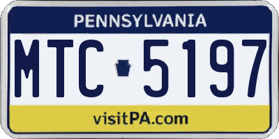 PA license plate MTC5197