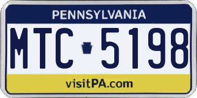 PA license plate MTC5198