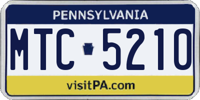 PA license plate MTC5210