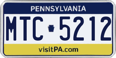 PA license plate MTC5212