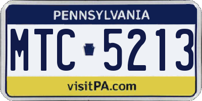 PA license plate MTC5213