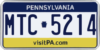 PA license plate MTC5214