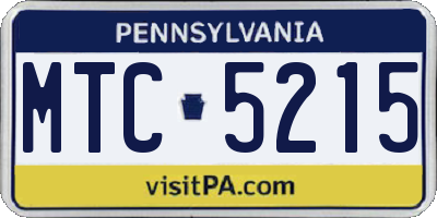 PA license plate MTC5215