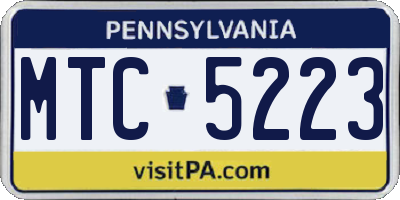 PA license plate MTC5223