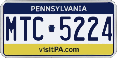 PA license plate MTC5224