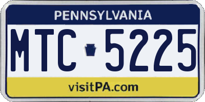 PA license plate MTC5225