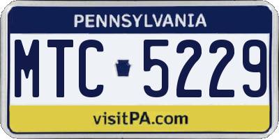 PA license plate MTC5229