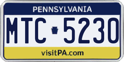 PA license plate MTC5230