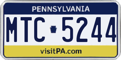 PA license plate MTC5244