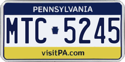 PA license plate MTC5245