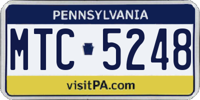 PA license plate MTC5248