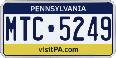 PA license plate MTC5249