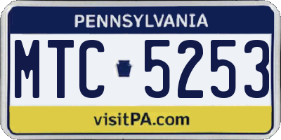 PA license plate MTC5253