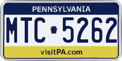 PA license plate MTC5262