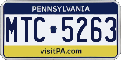 PA license plate MTC5263