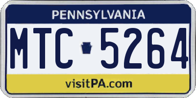 PA license plate MTC5264