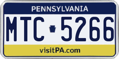 PA license plate MTC5266