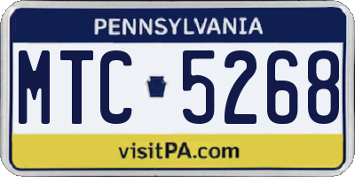 PA license plate MTC5268