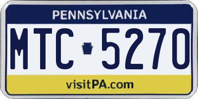 PA license plate MTC5270