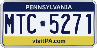 PA license plate MTC5271