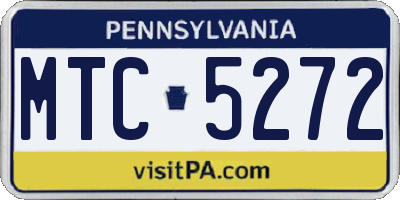 PA license plate MTC5272