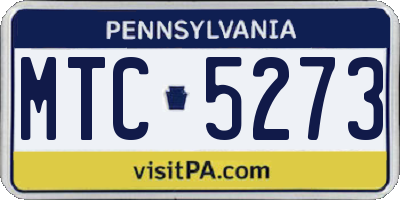 PA license plate MTC5273