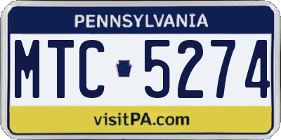 PA license plate MTC5274