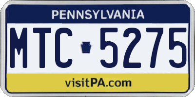 PA license plate MTC5275