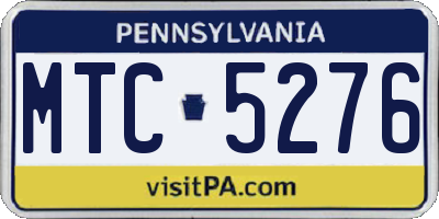 PA license plate MTC5276