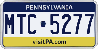 PA license plate MTC5277