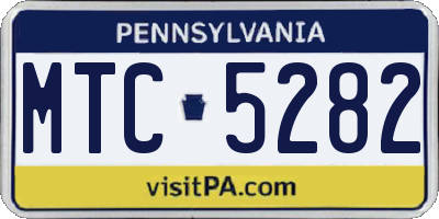 PA license plate MTC5282
