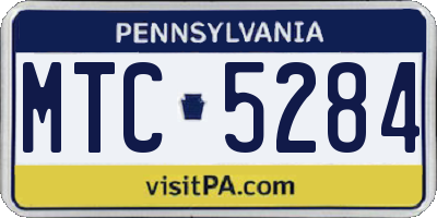 PA license plate MTC5284