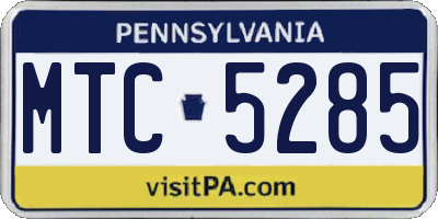 PA license plate MTC5285